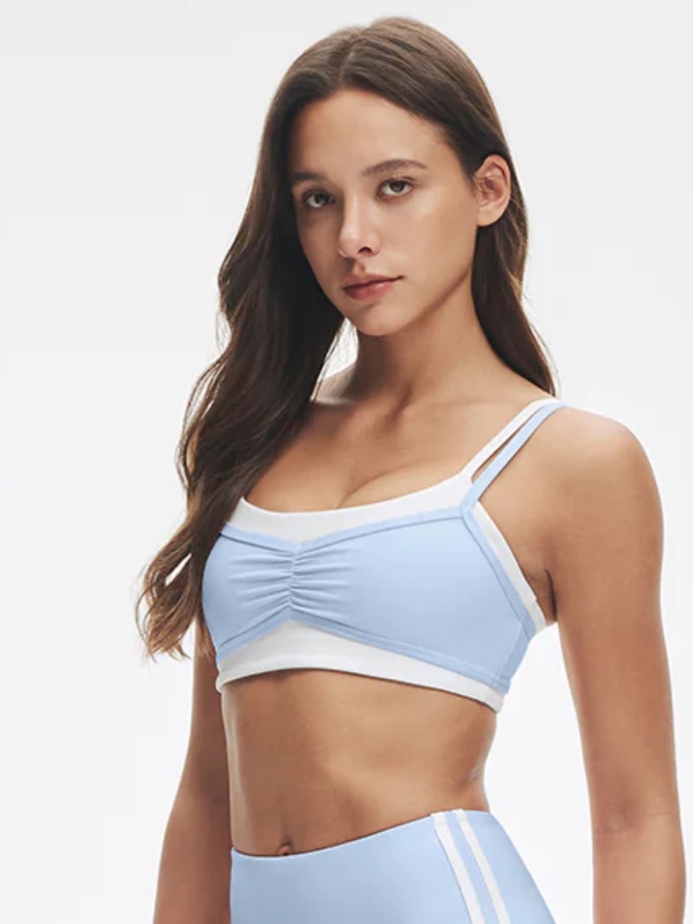 LunaAiry contrast layered sports bra baby blue